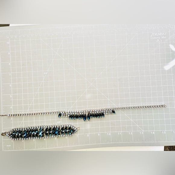 Vintage Blue Rhinestone Bracelet Set - Picture 5 of 15